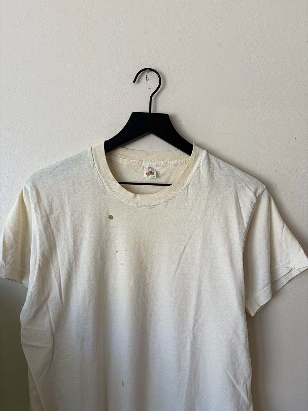 Fruit Of The Loom Vintage Blank T-Shirt Size Large White